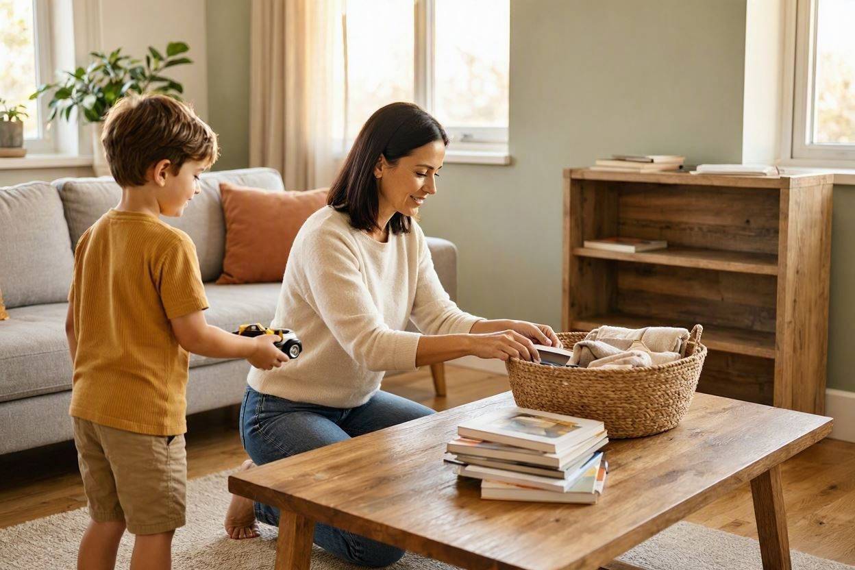 How to Declutter Your Home: A Simple Step-by-Step Guide 1 Person sorting belongings while decluttering a home
