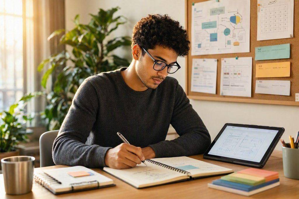 How to Learn Anything Faster: A Practical Learning System That Actually Works 3 Man learning and taking notes on a tablet, studying efficiently