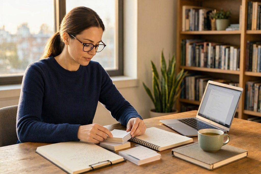How to Learn a New Skill: A Practical Step-by-Step System for Beginners 2 Woman learning a new skill on laptop with books and notes