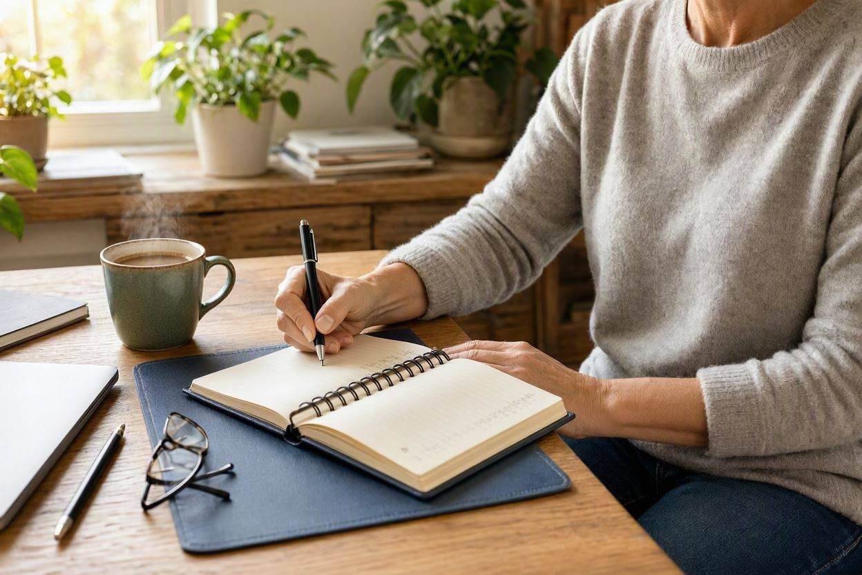 How to Organize Your Week: A Simple Weekly Planning System That Works 1 Person planning the week using a notebook and calendar