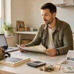 How to Save Money on Travel: A Practical Guide to Planning a Trip on a Budget 11 Man planning a budget trip, looking at a map with travel documents and money
