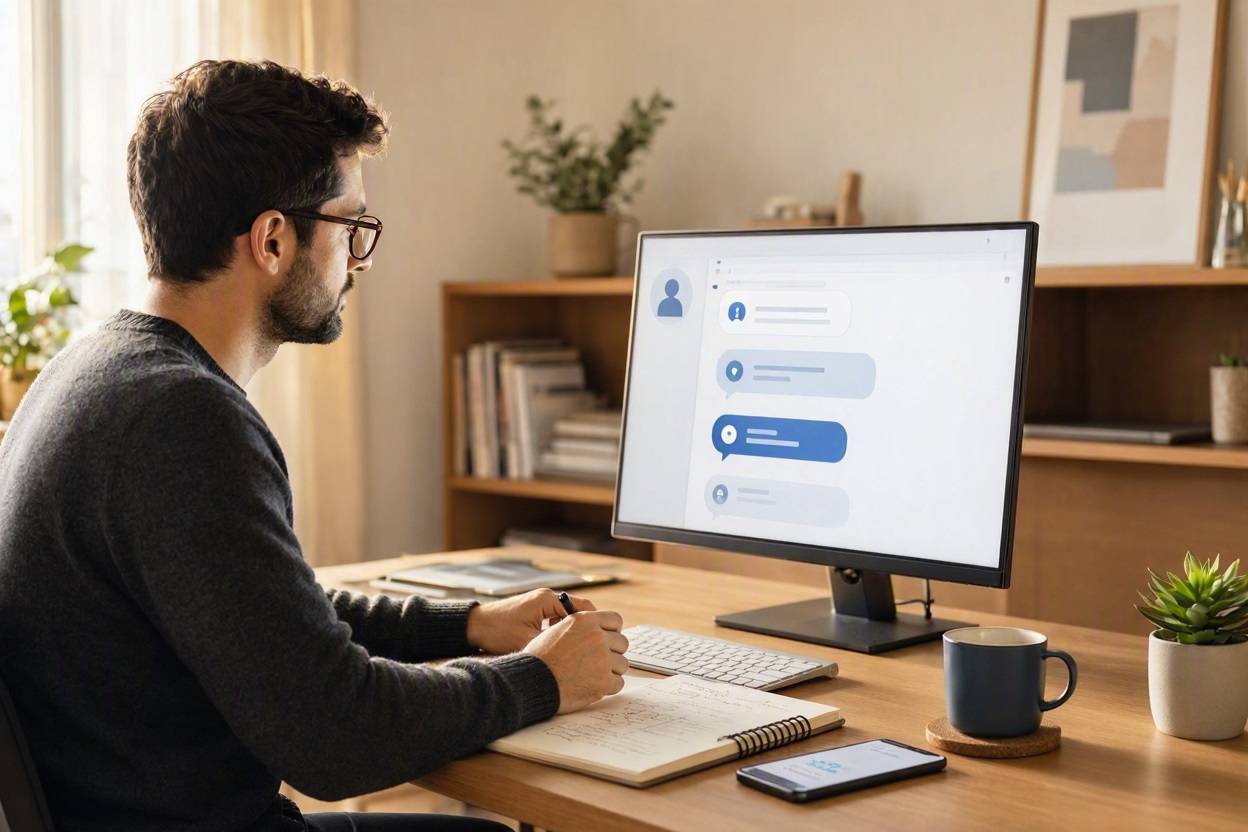 How to Use ChatGPT Effectively: A Practical Guide for Better Answers 1 Man using ChatGPT on computer for effective answers and better communication.