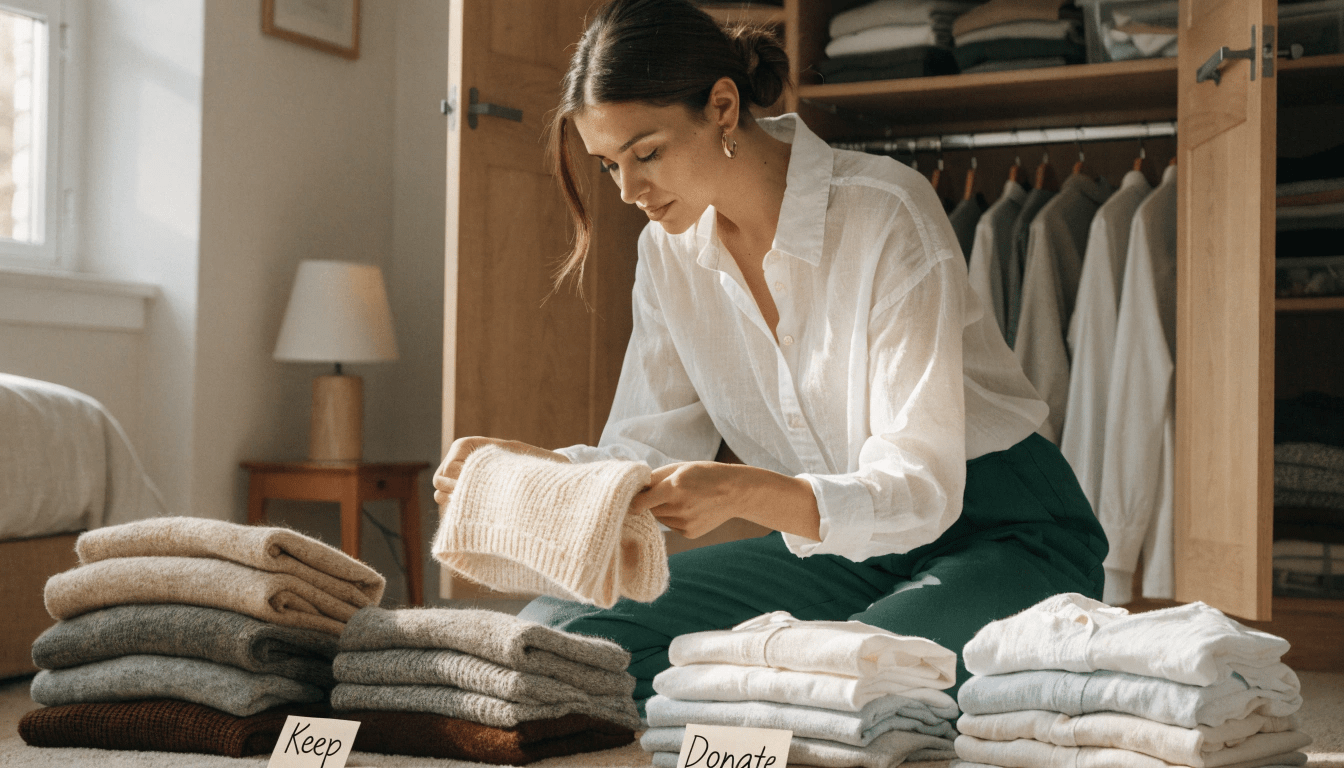 How to Organize Your Home Without Buying More Storage 1 Organized home storage area using existing shelves and containers